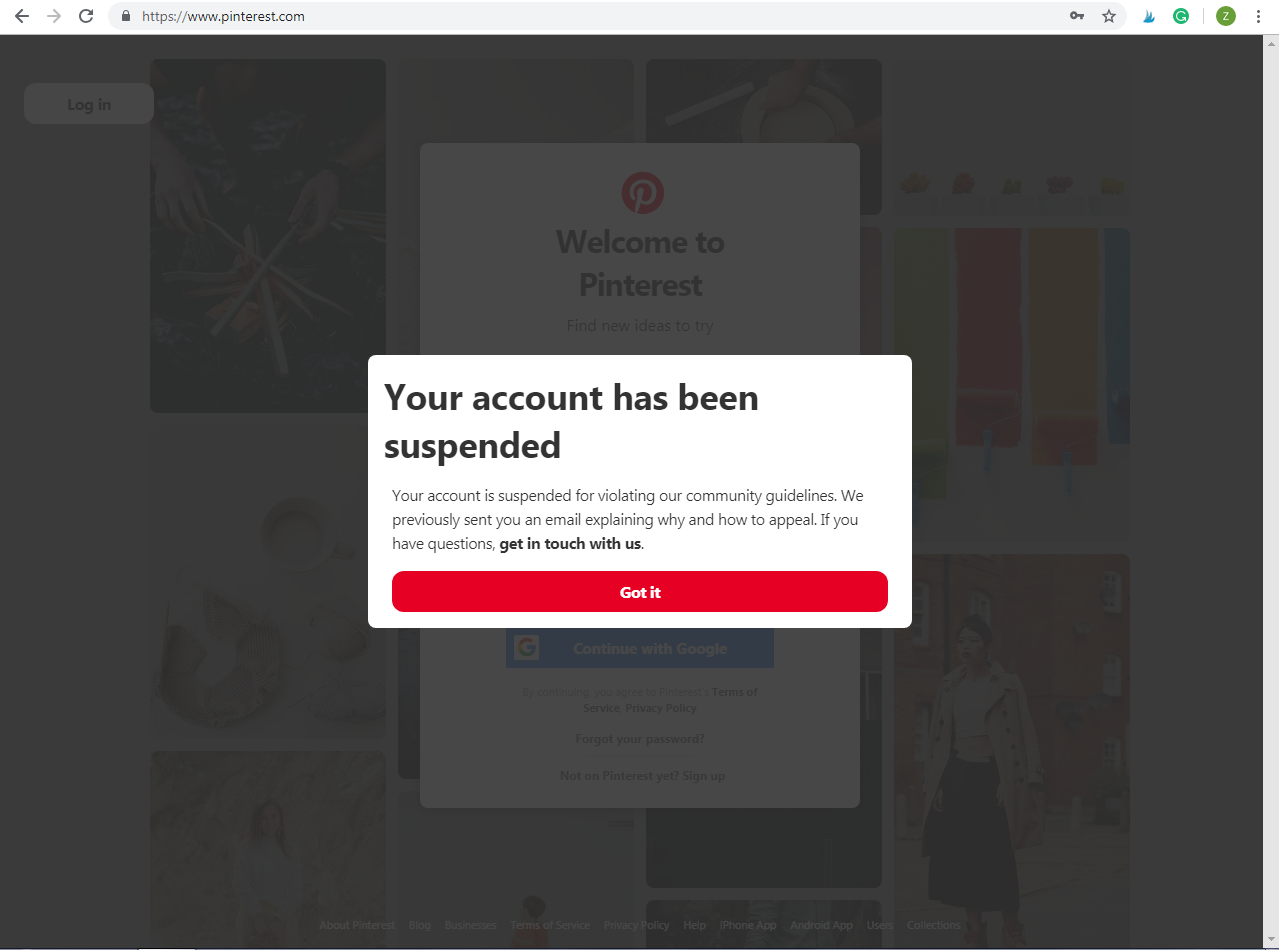 How I Made Money With A Dead Blog: Pinterest suspended my account