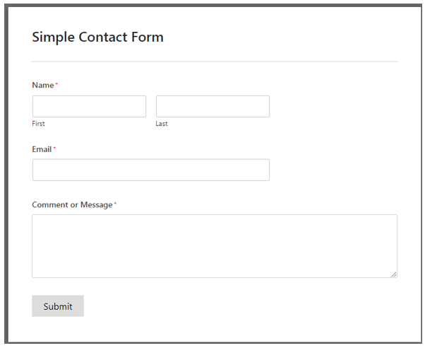 how to create a simple contact me page: step 2 on your wpform dashboard click simple contact form