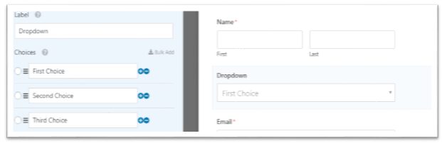 how to create a simple contact me page: step 4 customize your drop-down