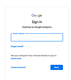 Sign in with a google account