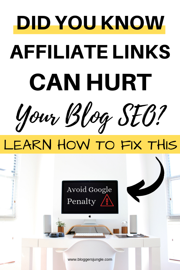 Affiliate links can hurt your blog SEO learn how to fix this