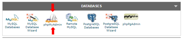 visit cpanel and click phpmyadmin