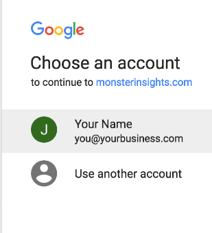 Choose your Google account