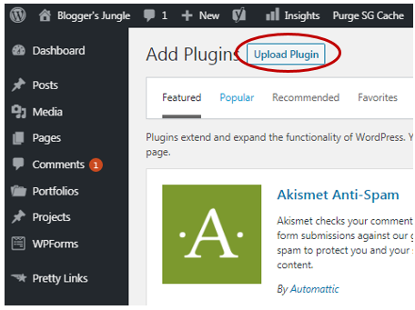 Upload a WordPress plugin