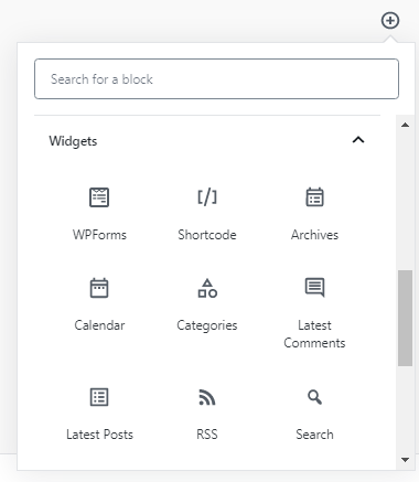 WPForms widget