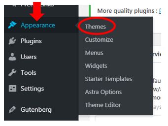 select appearance and go to themes