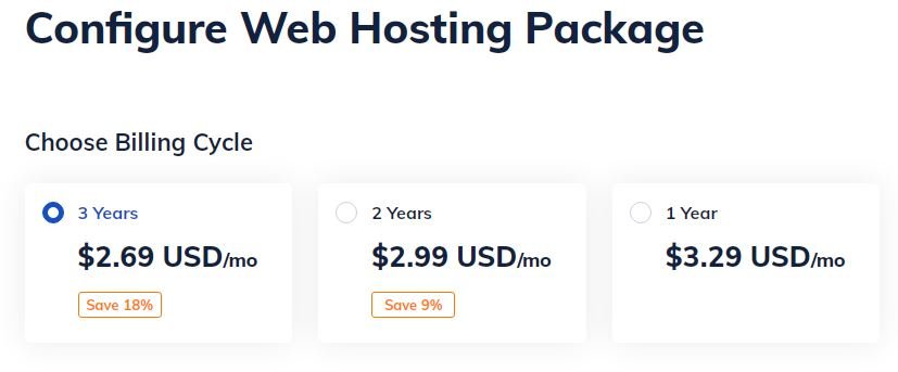 choose web hosting plan