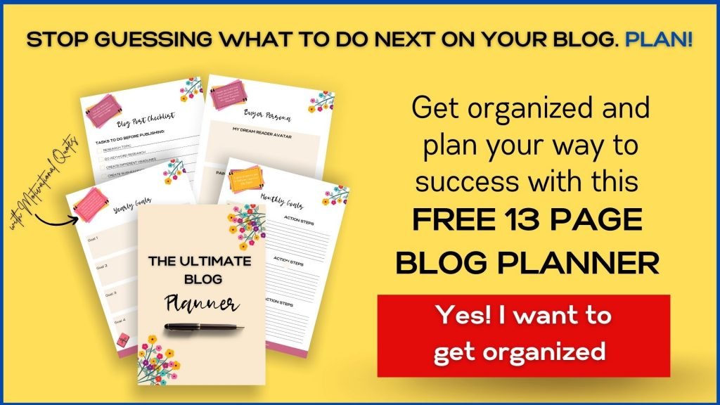 Free 13 Page blog planner opt-in box